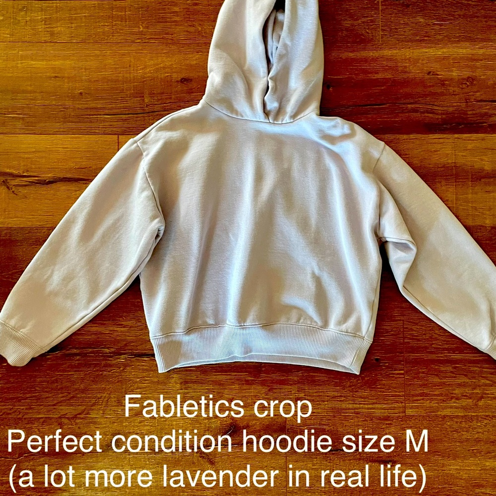 Fabletics lavender cropped sweatshirt